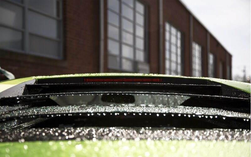 green car rear view