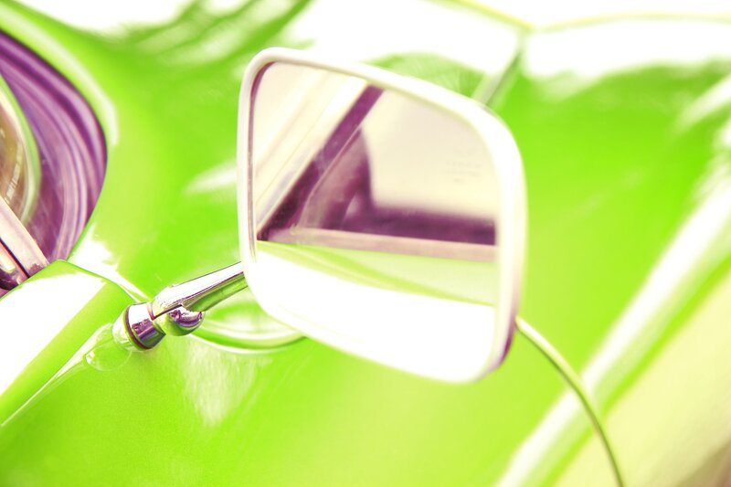 Green Car Side Mirror