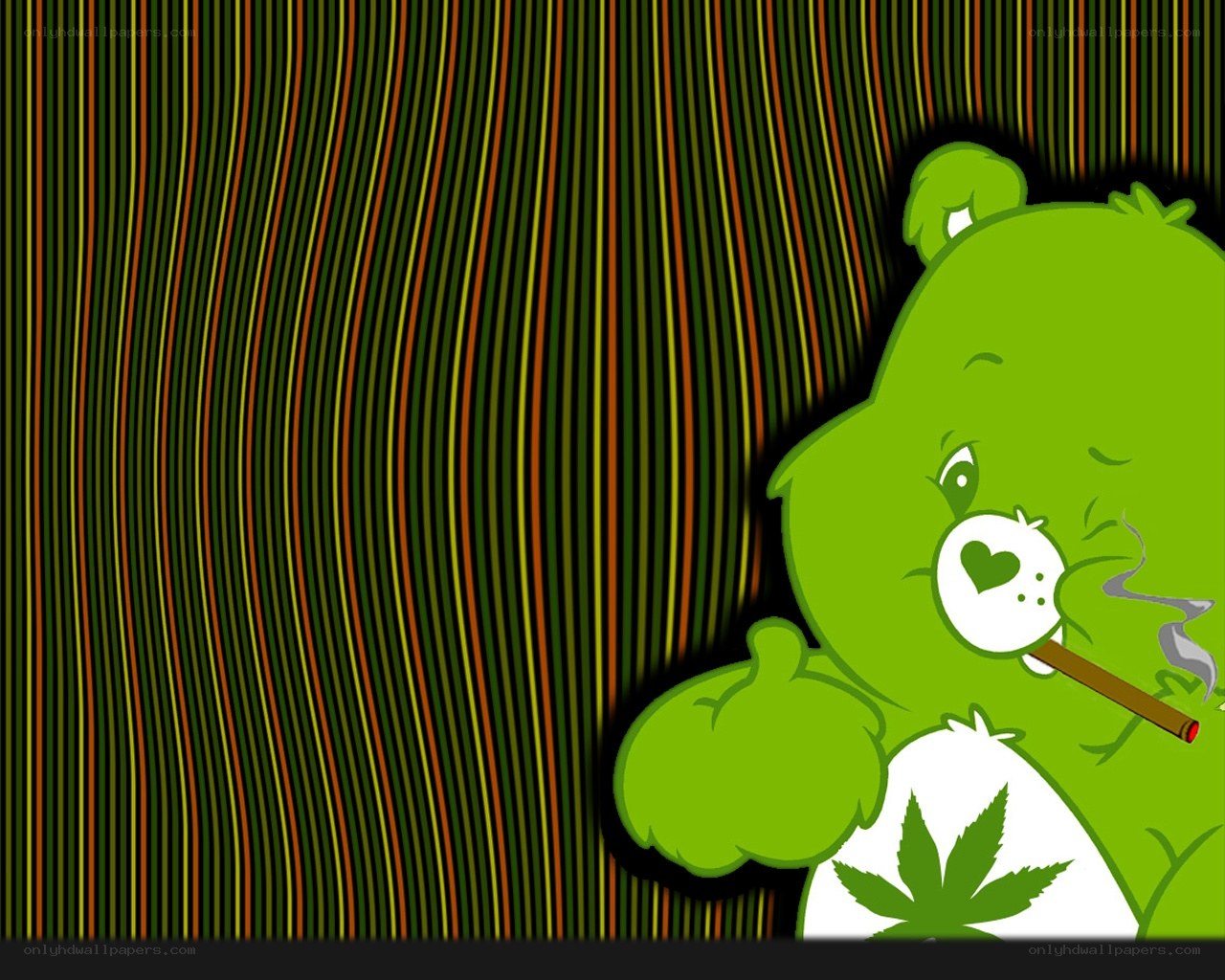 green care bear smoking