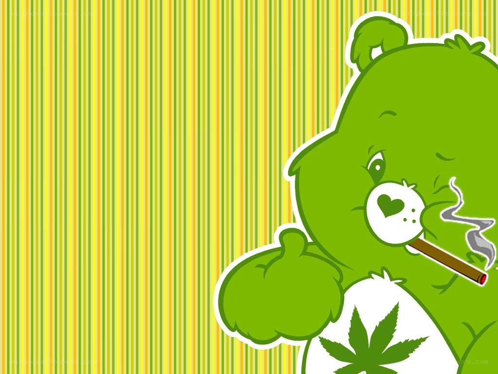green care bear smoking