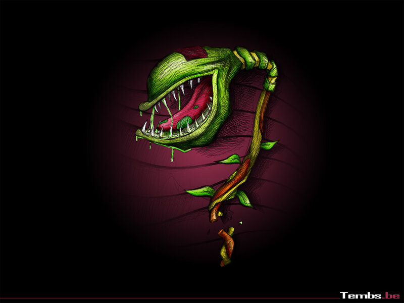green carnivorous plant creature