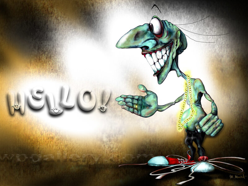 Green Cartoon Alien