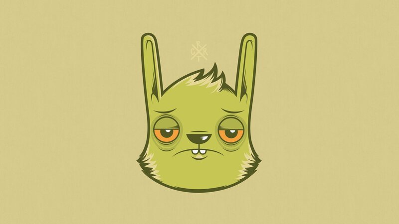 green cartoon animal head