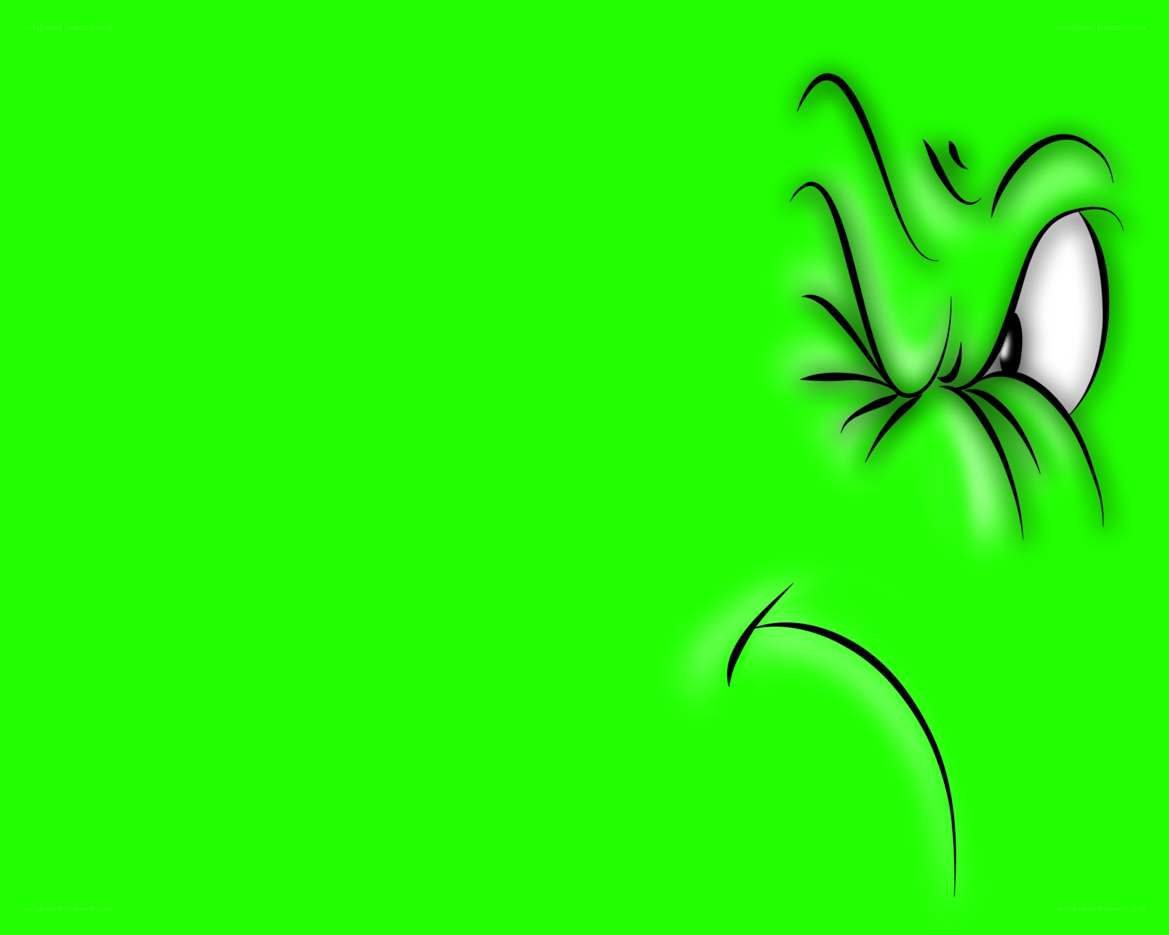 green cartoon character eye