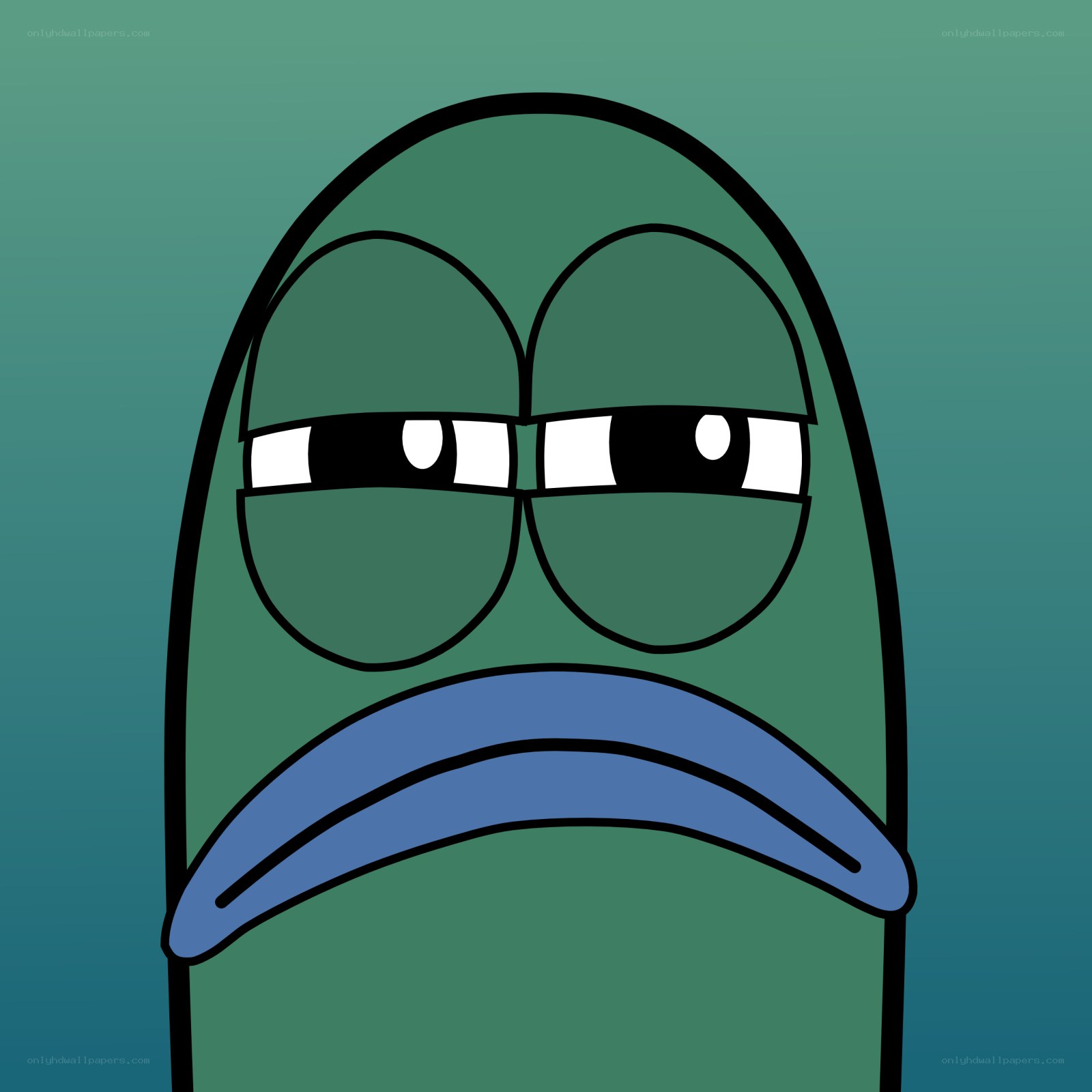 green cartoon character face