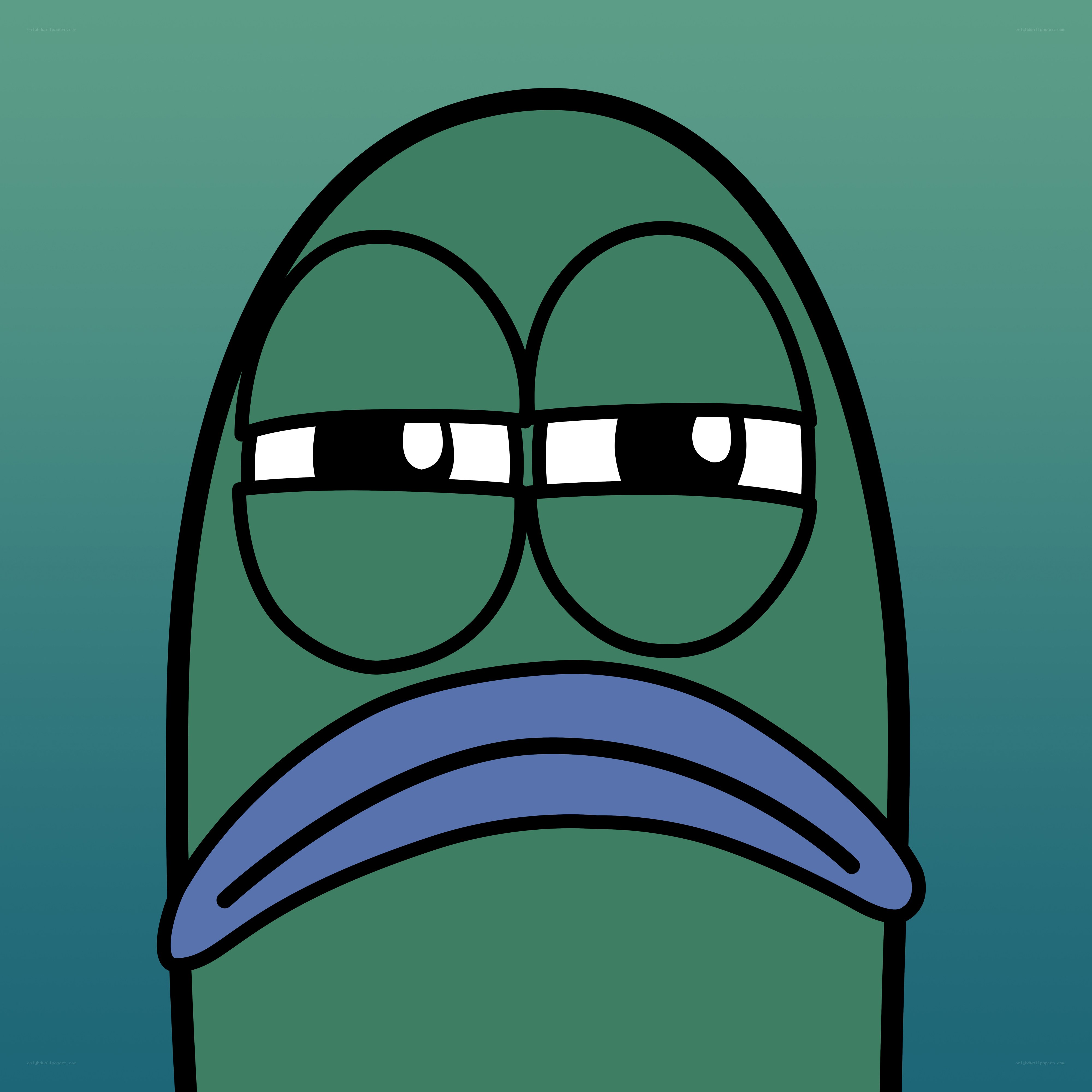 green cartoon character face
