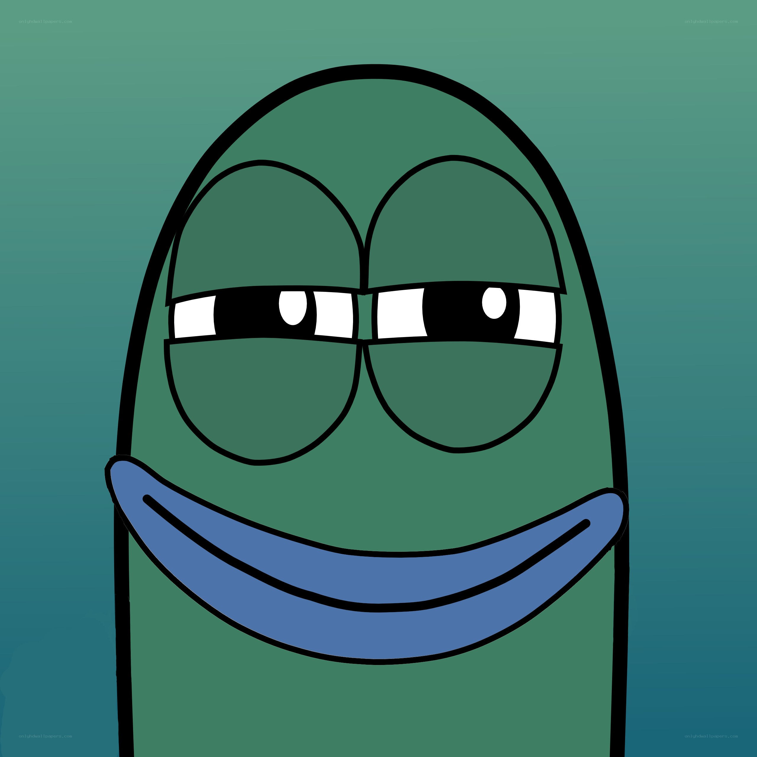 green cartoon character face