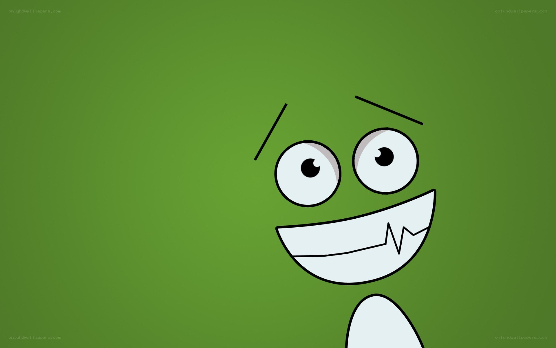 green cartoon character face