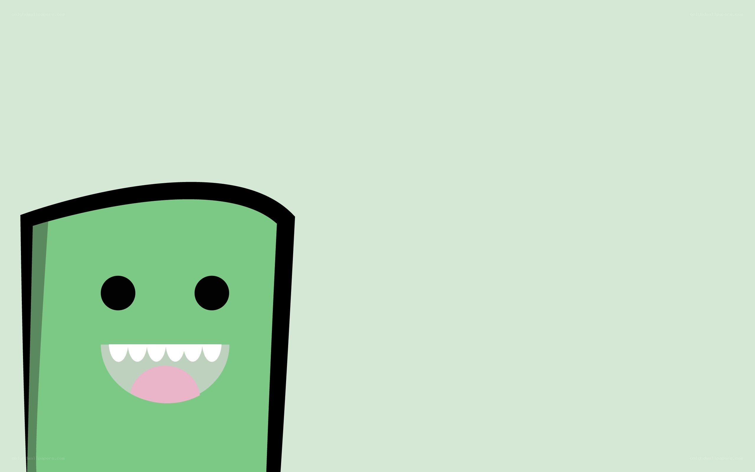 green cartoon character face