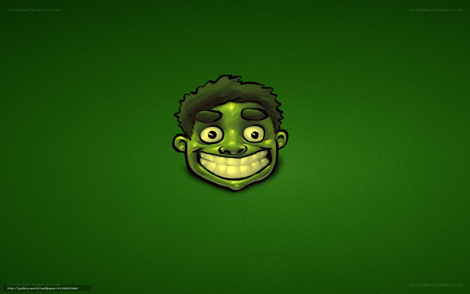 green cartoon character head
