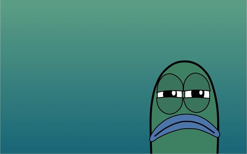 Green Cartoon Character — Neutral, Background