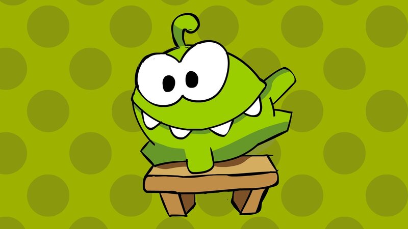 Green Cartoon Character — Playful, Digital Art, Stool