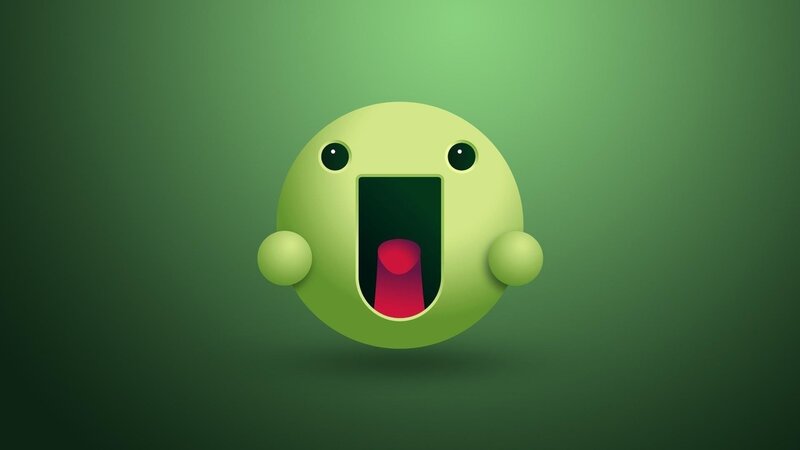 Green Cartoon Character — Surprised