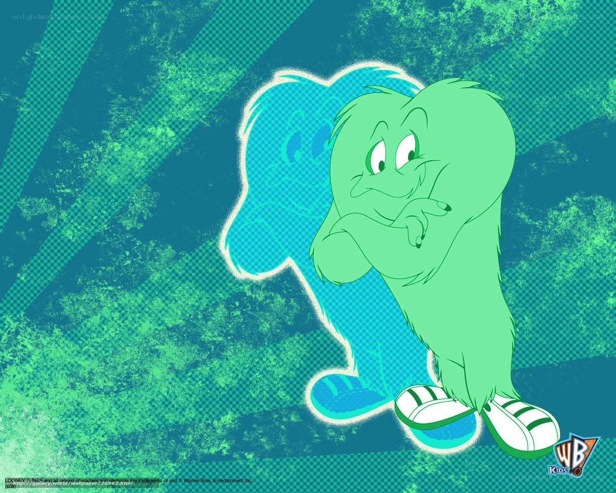Green cartoon character with sneakers