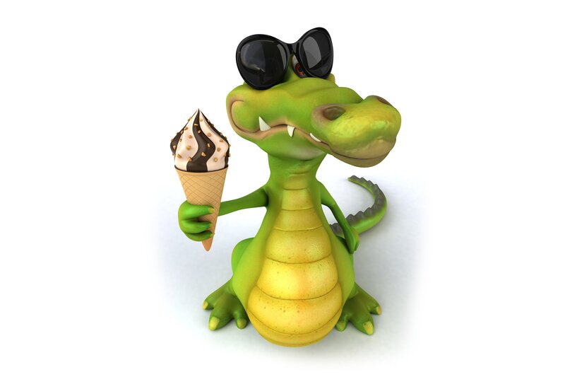 Green Cartoon Crocodile