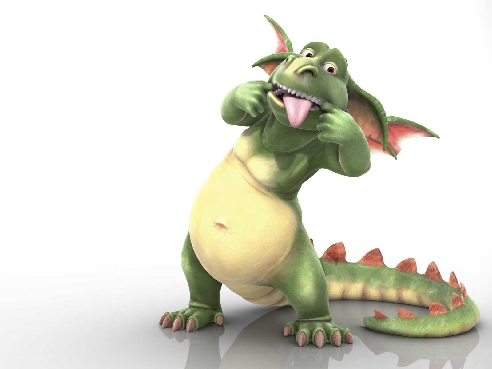 green cartoon dragon brushing teeth