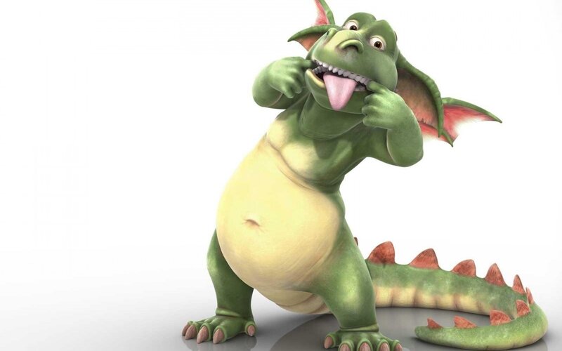 Green Cartoon Dragon