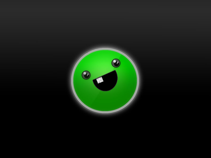green cartoon face icon
