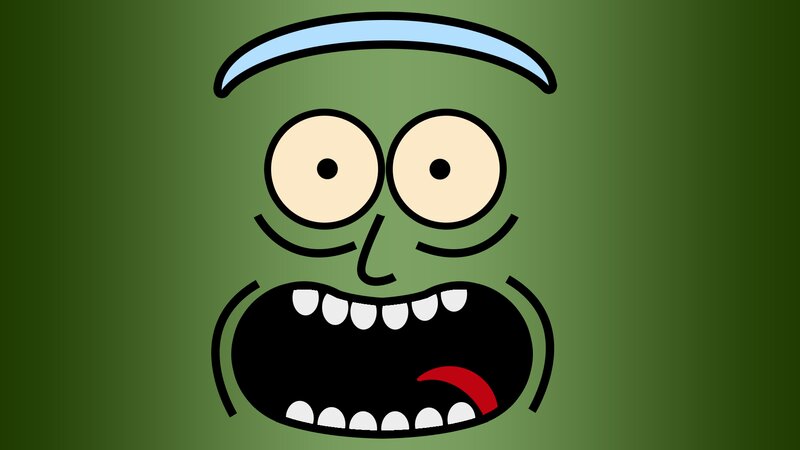 Green Cartoon Face — Shocked