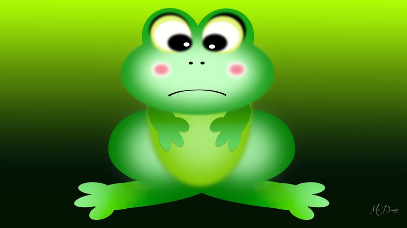 Green Cartoon Frog — Neutral