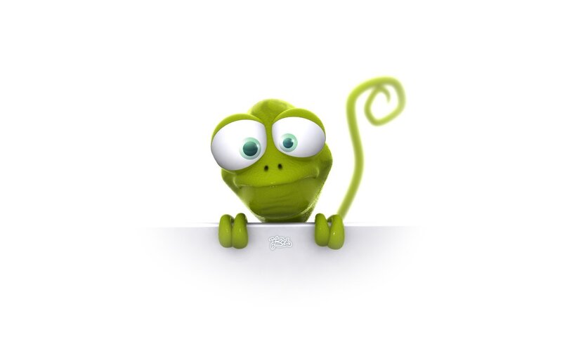 green cartoon frog peeking