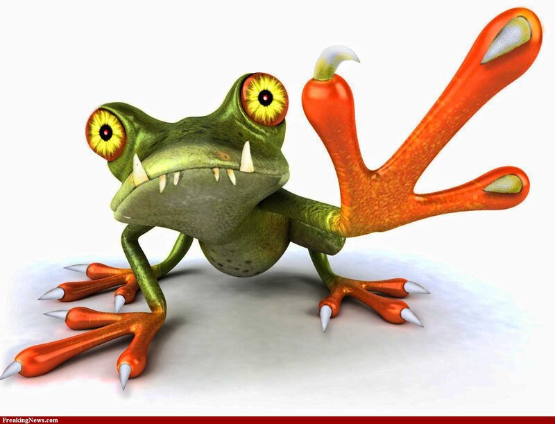 Green Cartoon Frog — Playful