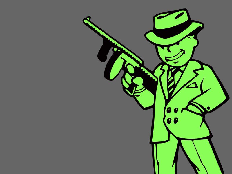 green cartoon gangster with gun