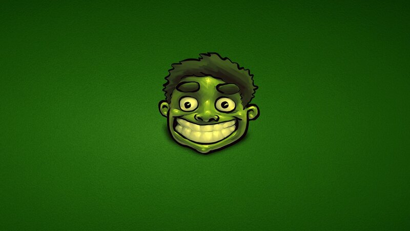 Green Cartoon Head — Playful, Digital Art