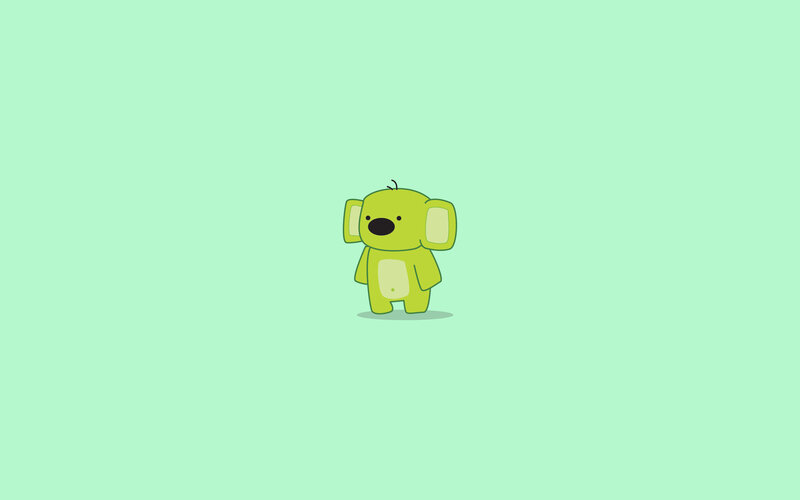 green cartoon koala character