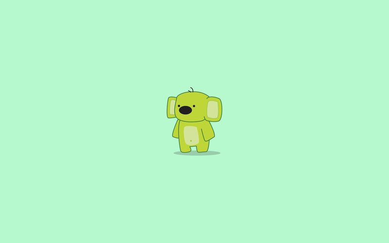 green cartoon koala character