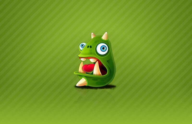 green cartoon monster character