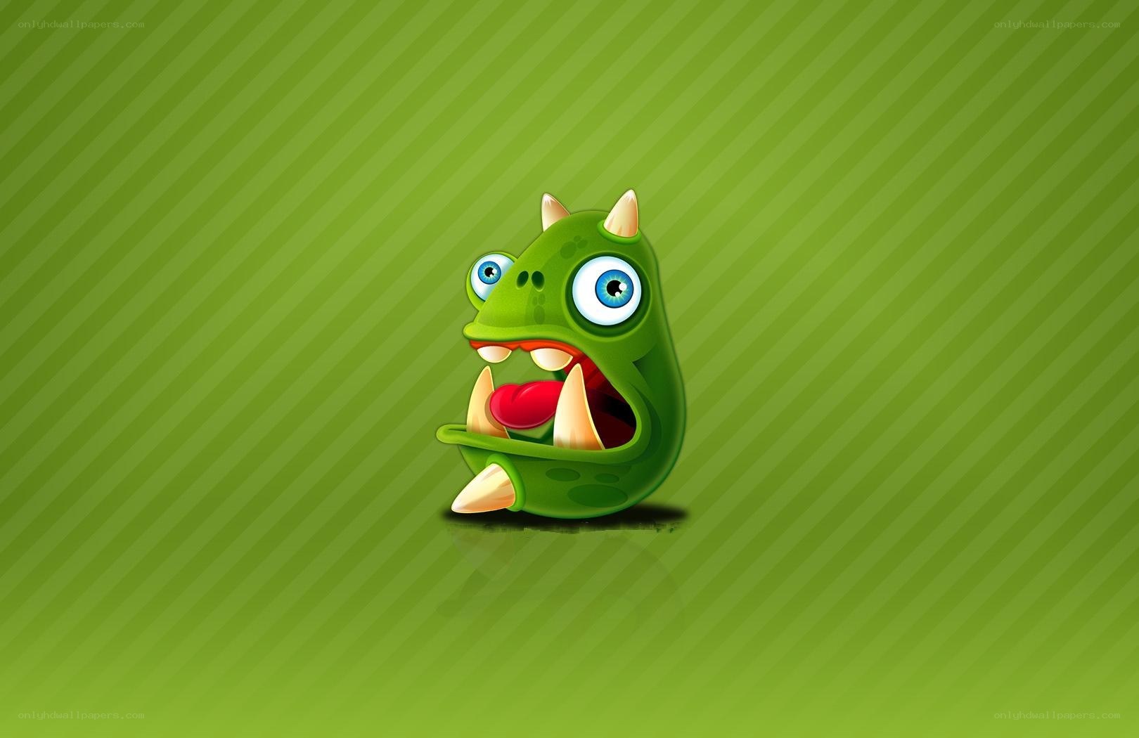 green cartoon monster character