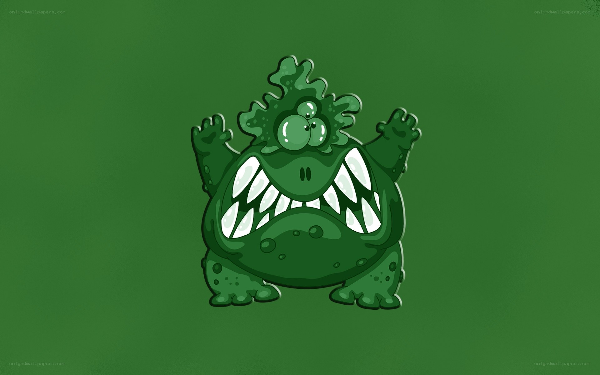 green cartoon monster character
