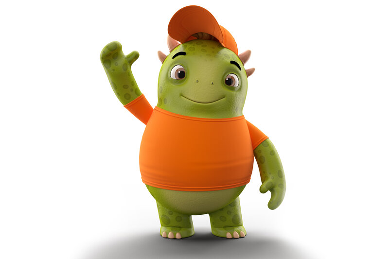 Green Cartoon Monster — Friendly