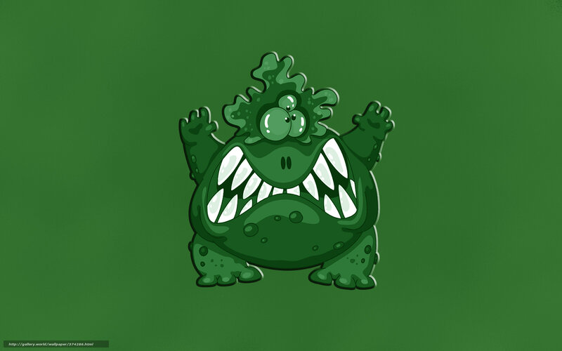 Green Cartoon Monster — Playful, Digital Art