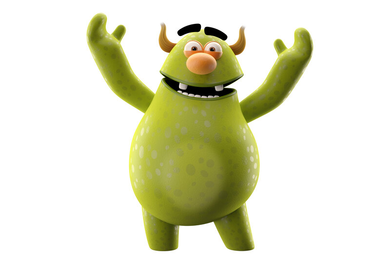Green Cartoon Monster — Playful