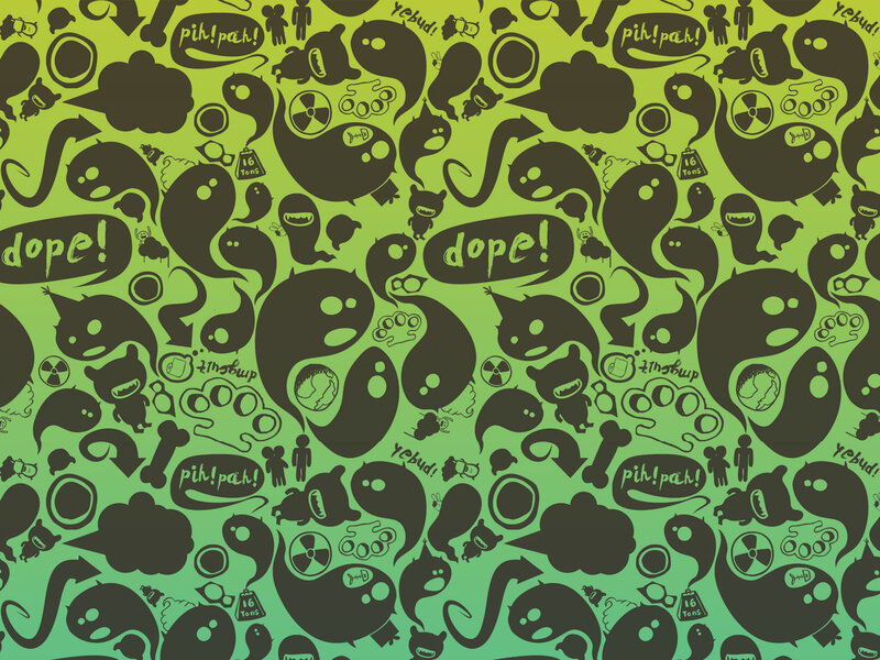 green cartoon pattern