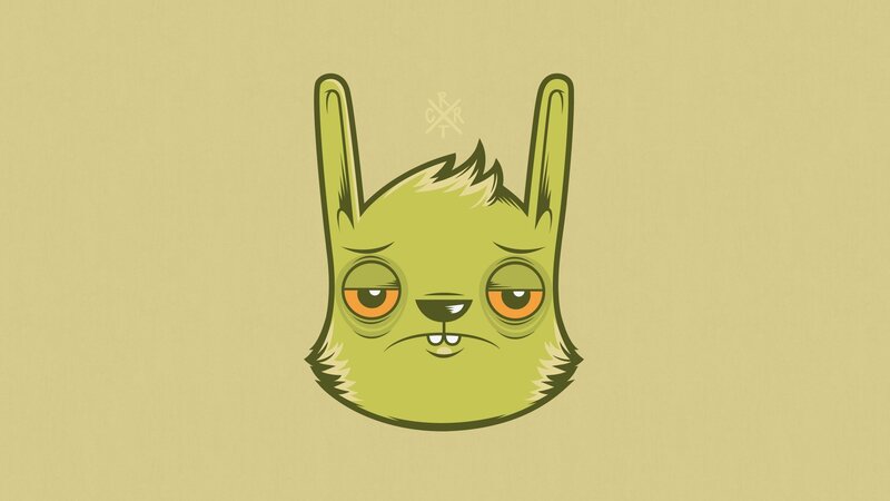 green cartoon rabbit face