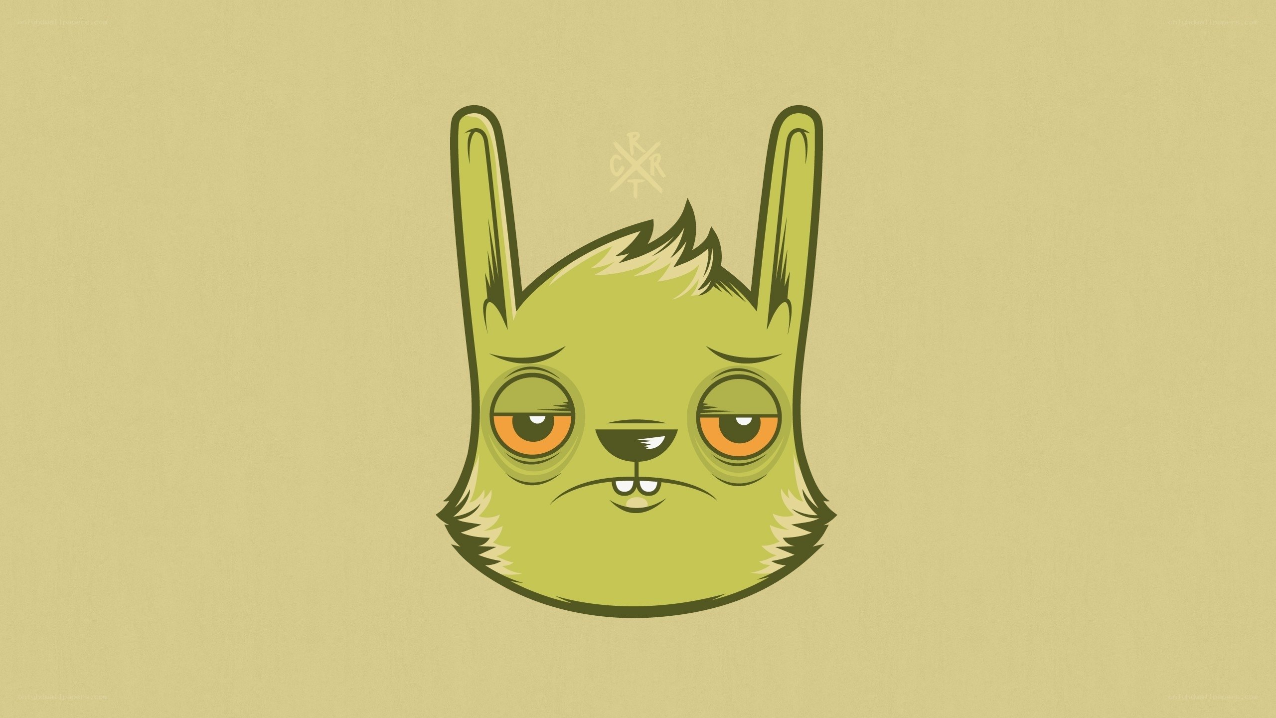 green cartoon rabbit face