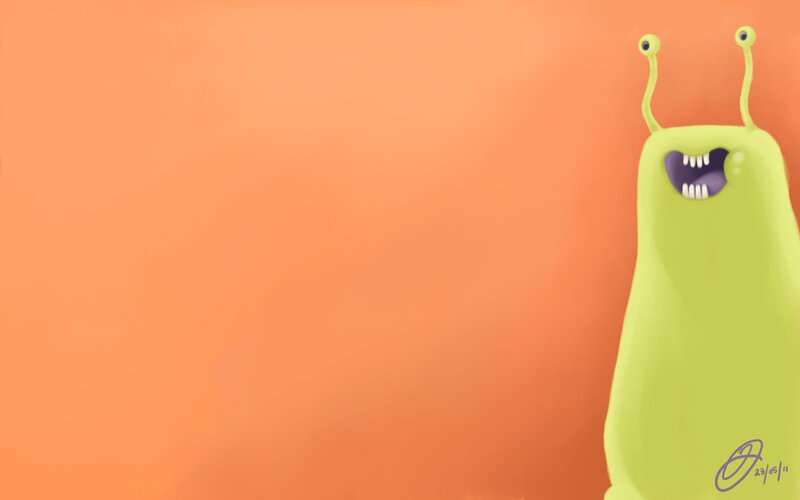 Green Cartoon Slug