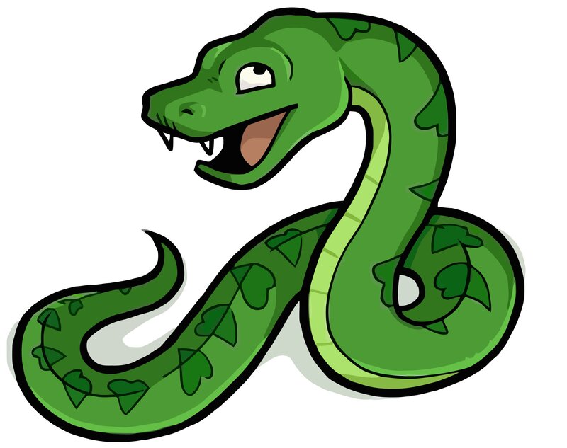 Green Cartoon Snake