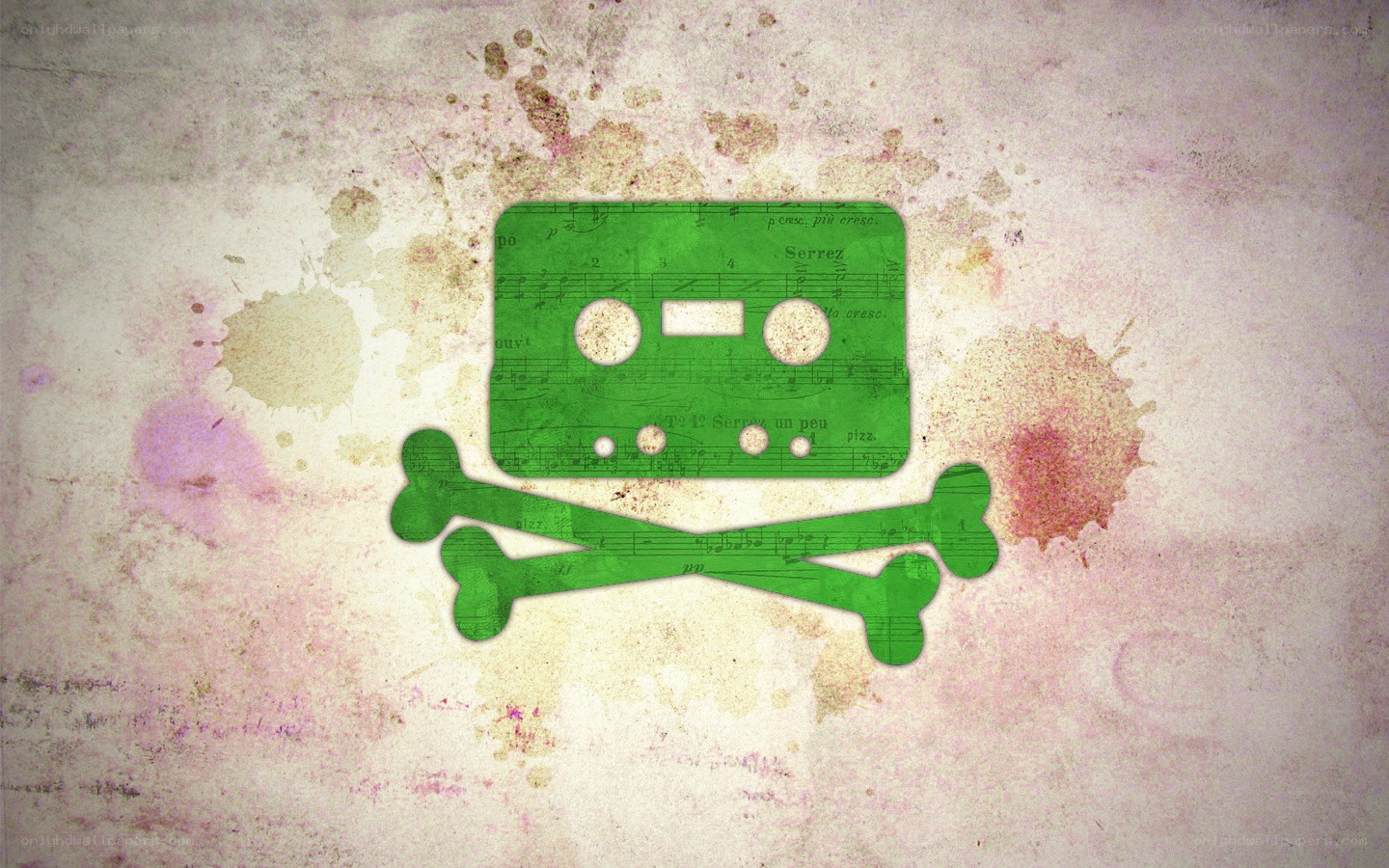 green cassette skull and crossbones