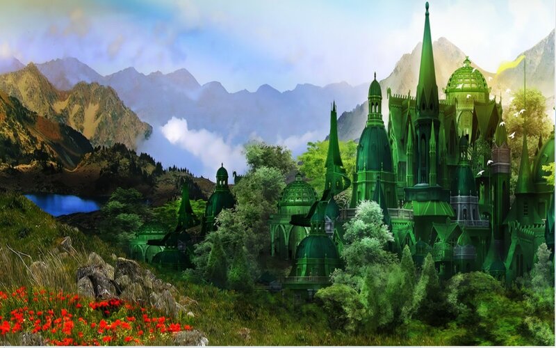 Green Castle in Mountains