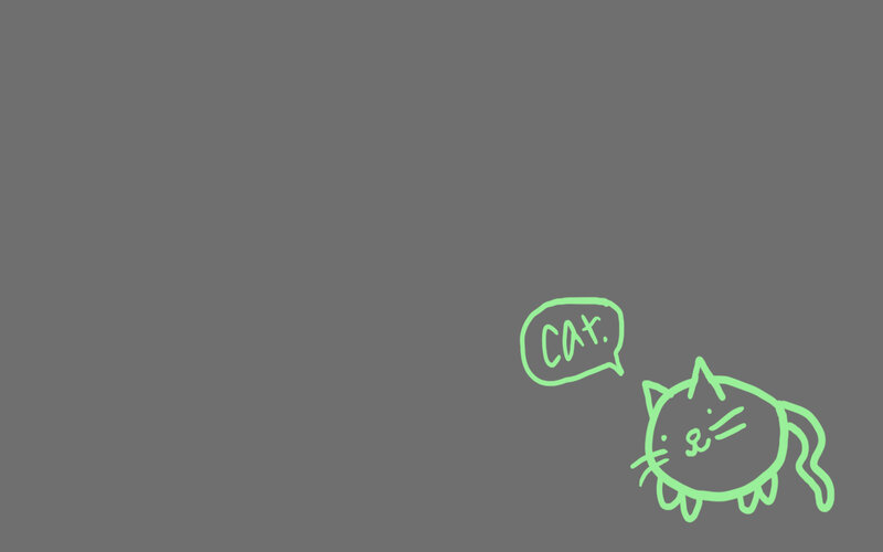 green cat drawing