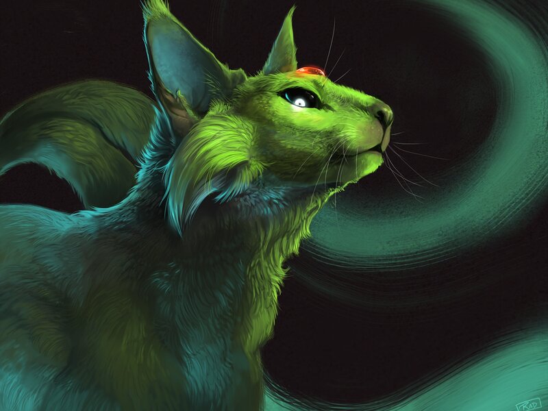 Green Cat-like Creature
