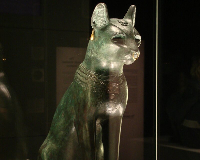 Green Cat Statue