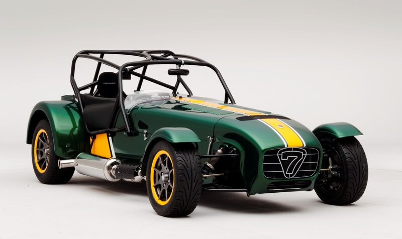 Green Caterham Seven sports car