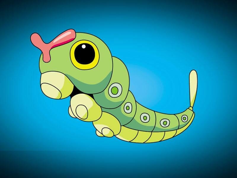 green caterpillar character