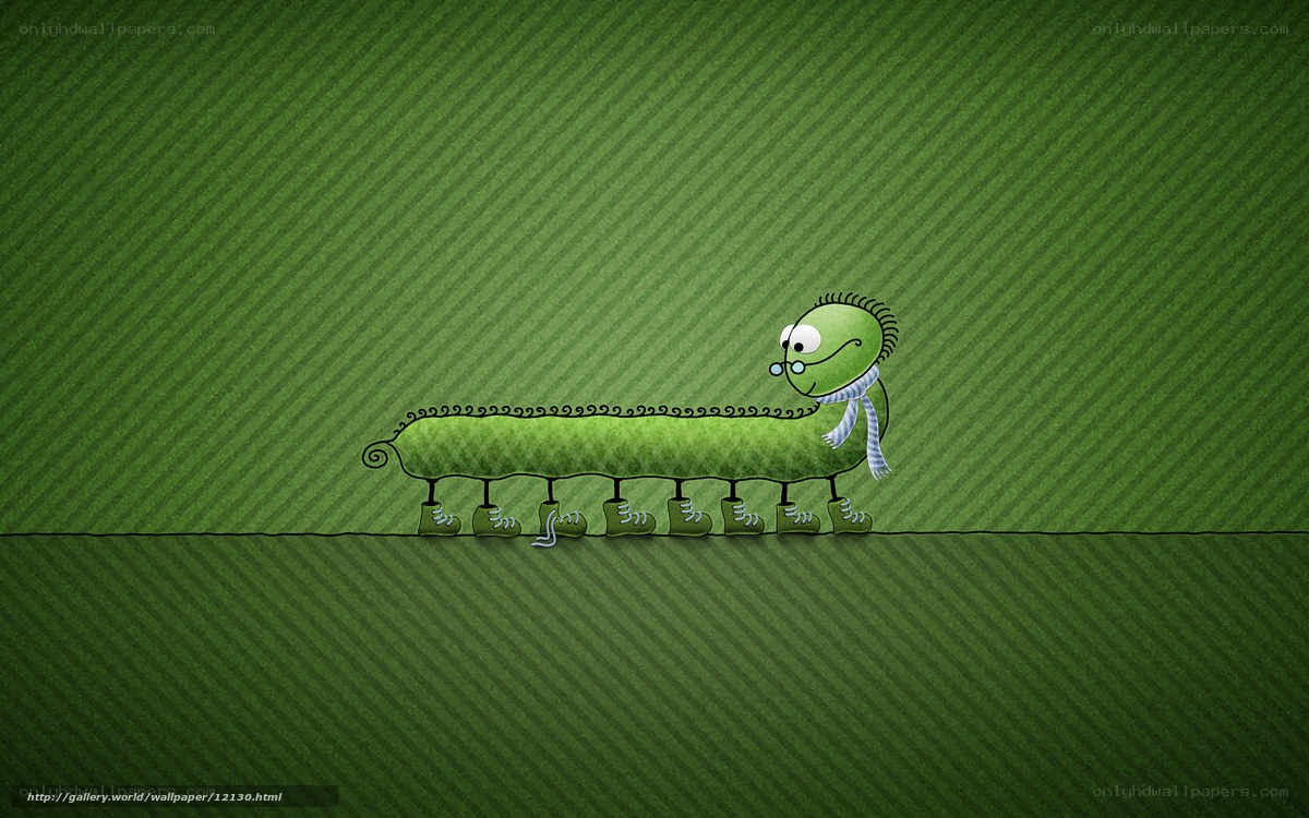 Green caterpillar with scarf