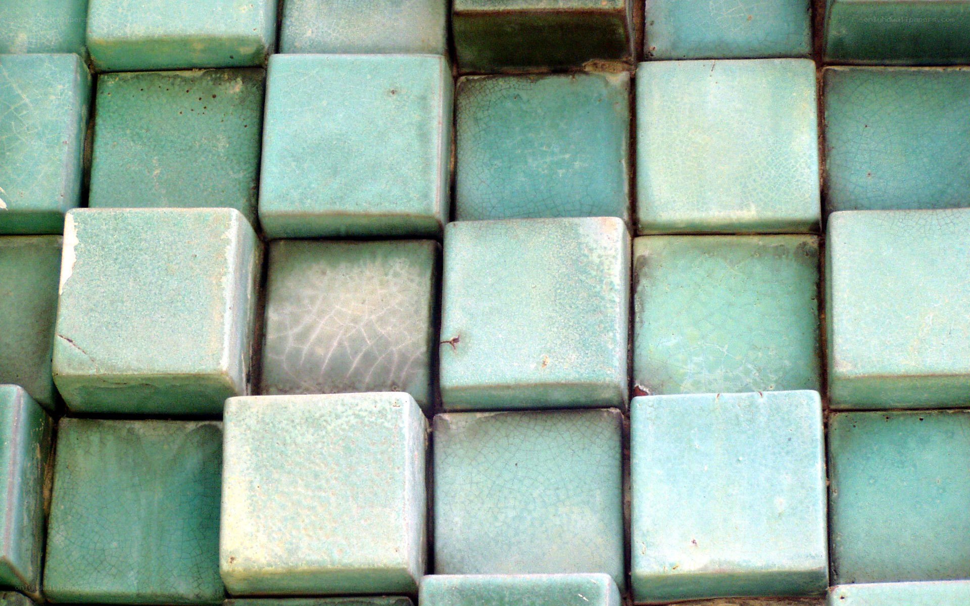 green ceramic tile wall